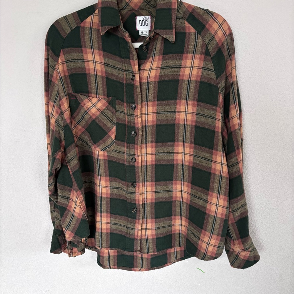 Urban Outfitters BDG Multicolor Plaid Button-Up Shirt